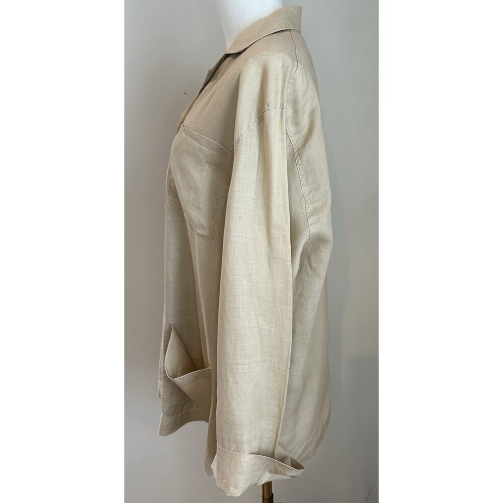 TOTO n KO for Bloomingdale’s Linen 2Pc Set Jacket & Top S/M Neutral Minimalist - Picture 6 of 16